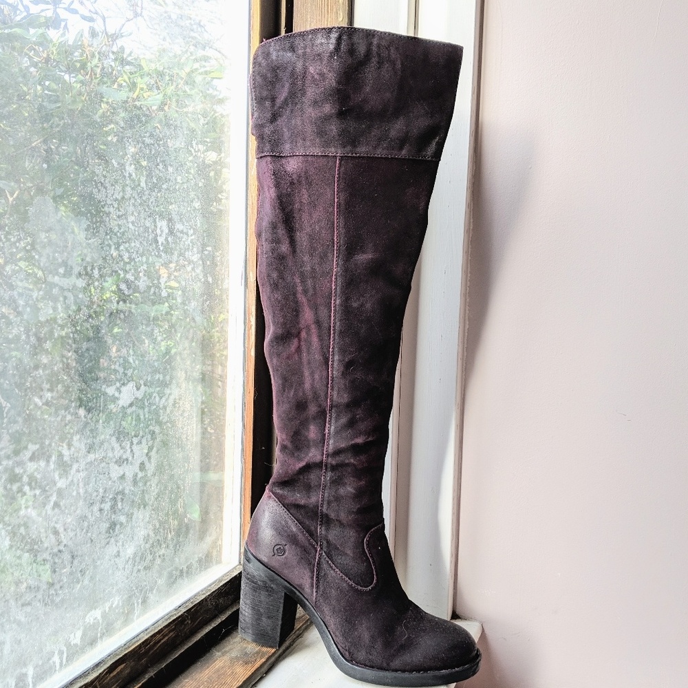 Burgundy/Plum Over Knee Boots Super Comfy NWT